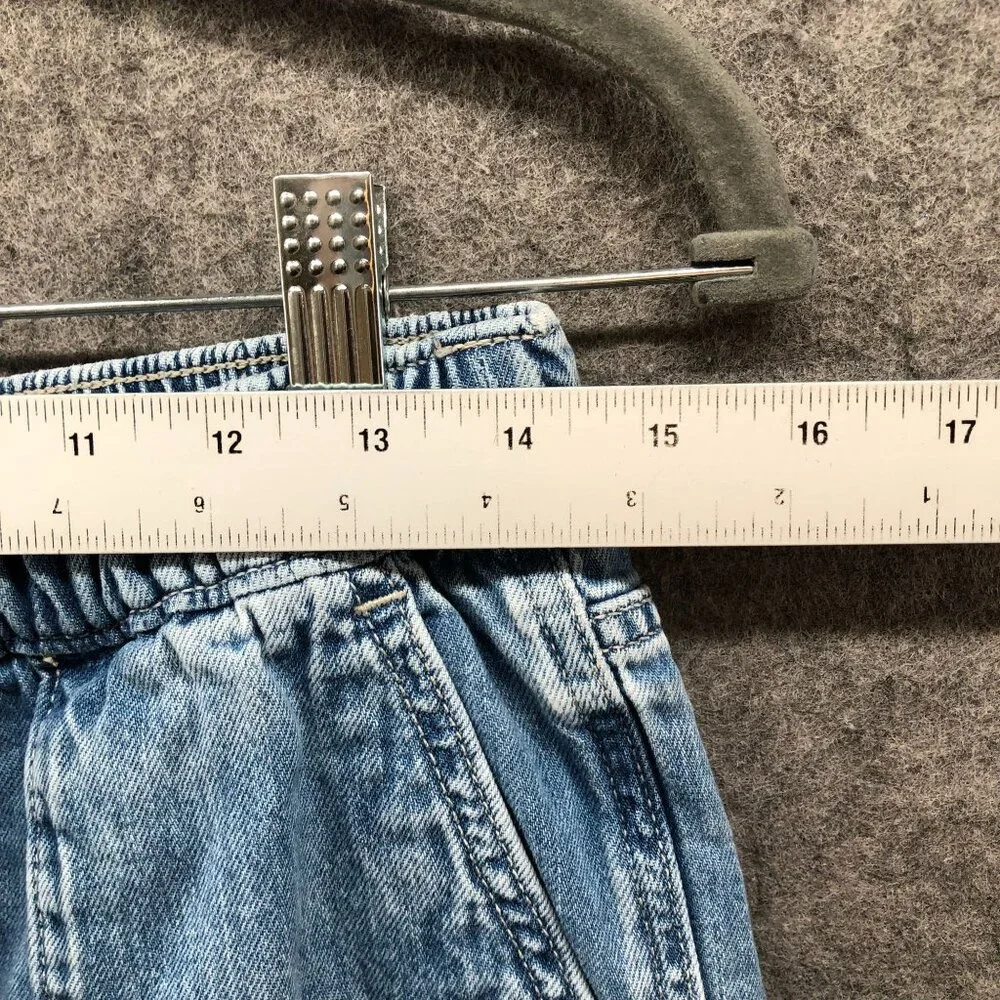 Crewcuts Girls Size 16 Denim Drawstring Pants Blue Pull On Jeans Straight Cotton
